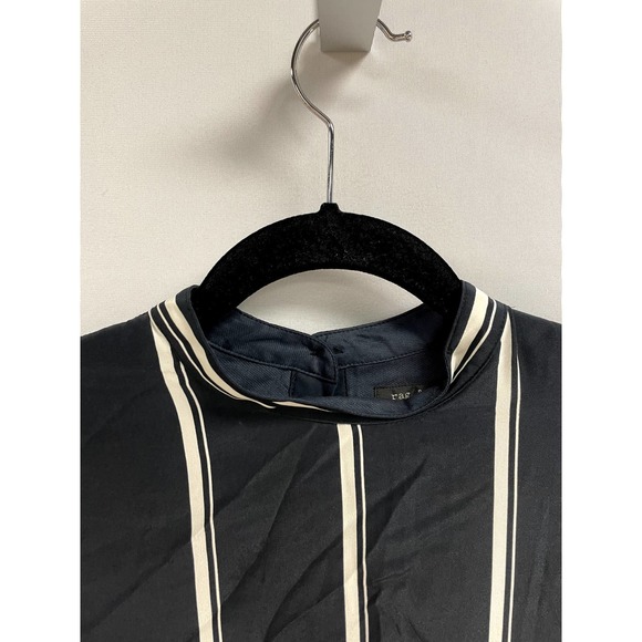 RAG & BONE NEW Jacklin Asymmetric Oversized Silk Dress Navy Stripe M $495 - Picture 5 of 13